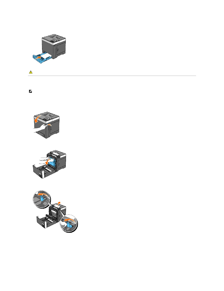 Removing print jams from the fuser | Dell 2130cn Color Laser Printer User Manual | Page 72 / 204