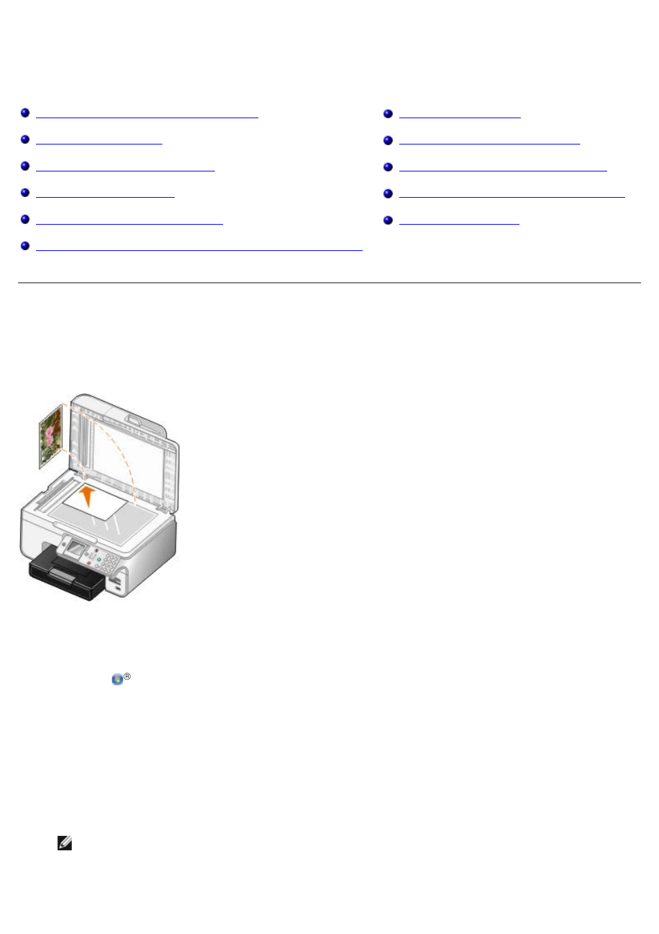 Scanning, Scanning single-page documents or photos | Dell 966w All In One Wireless Photo Printer User Manual | Page 118 / 135