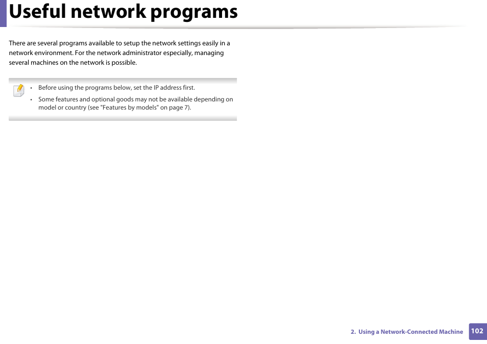 Useful network programs | Dell B1163/W Multifunction Mono Laser Printer User Manual | Page 102 / 204