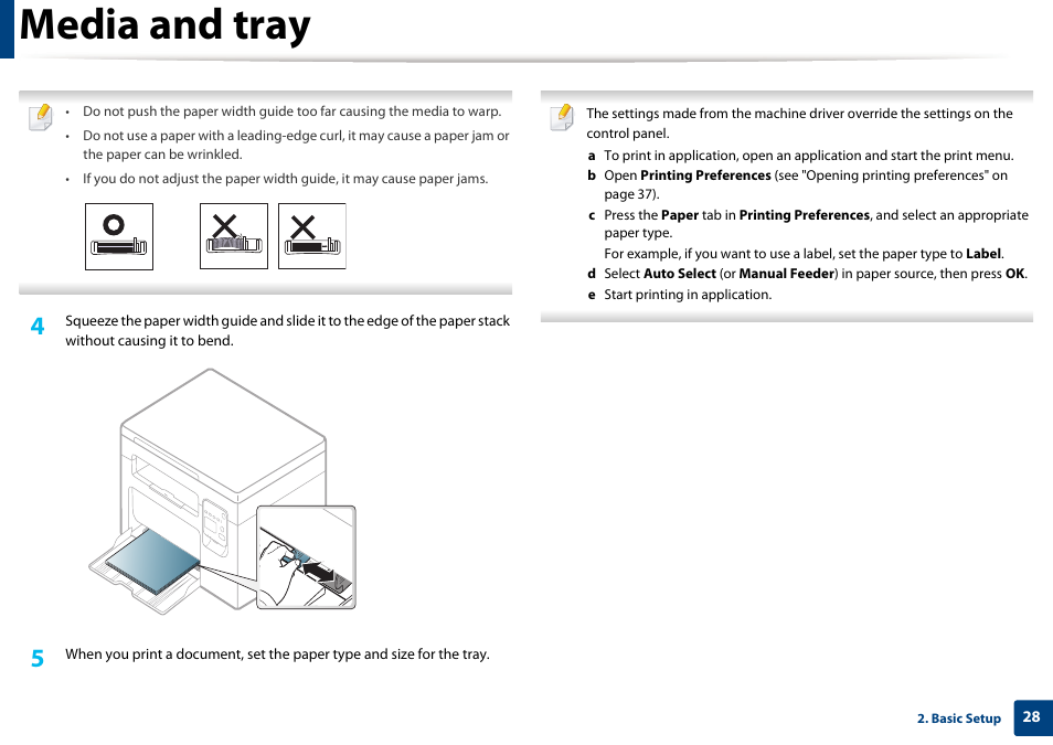 Media and tray | Dell B1163/W Multifunction Mono Laser Printer User Manual | Page 28 / 204