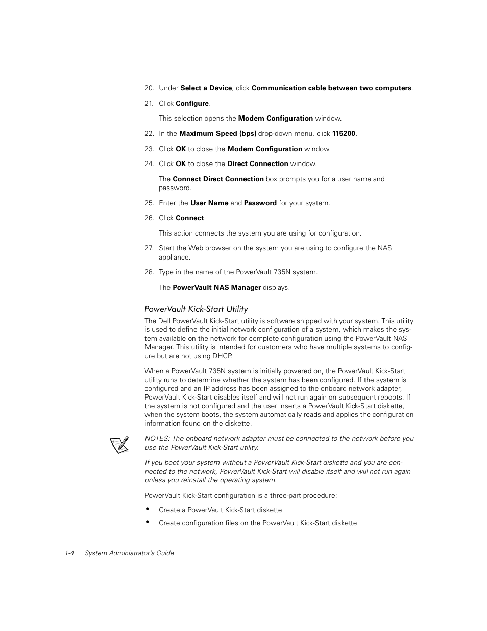 Powervault kick-start utility | Dell PowerVault 735N (Rackmount NAS Appliance) User Manual | Page 12 / 92