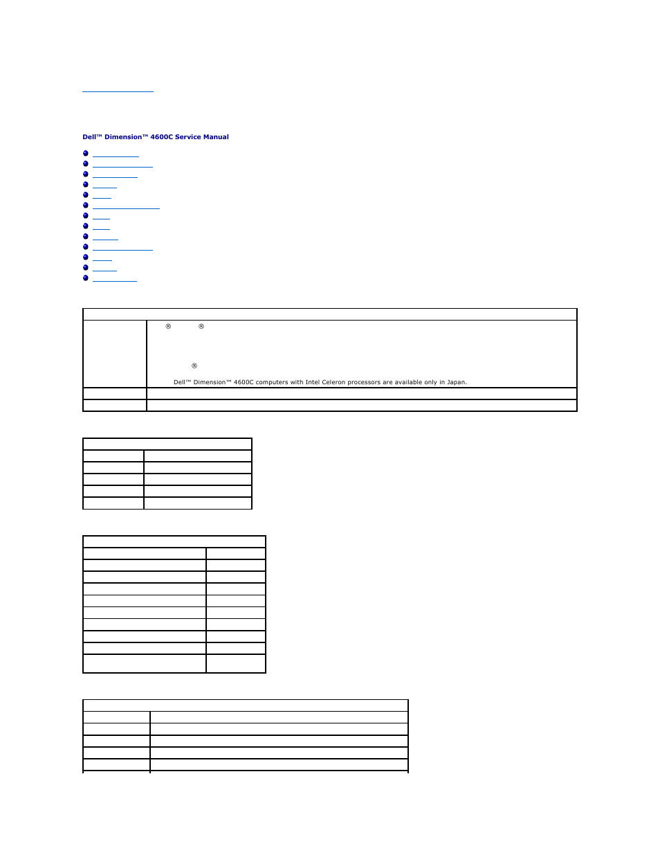 Technical specifications | Dell Dimension 4600C User Manual | Page 38 / 56