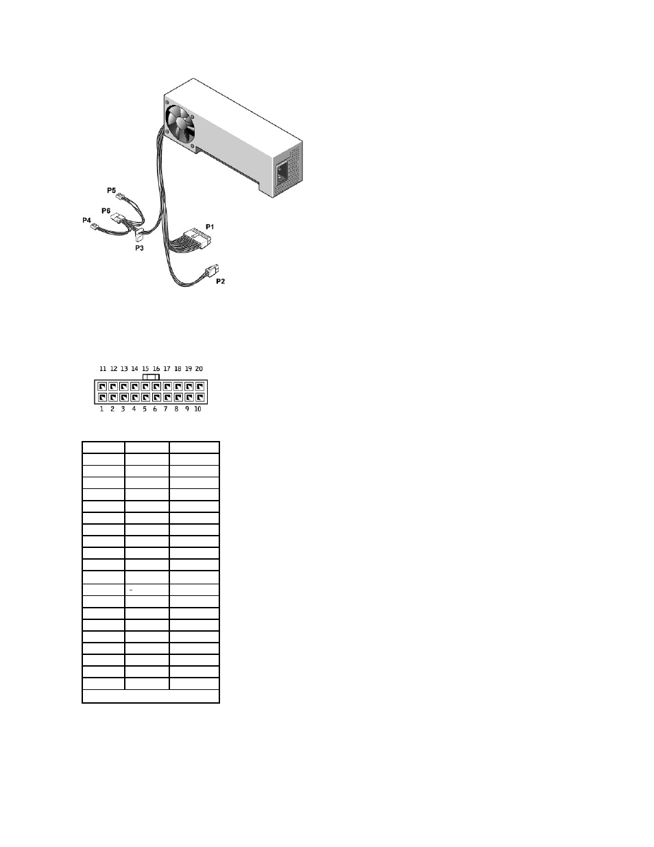 Dc power connector p1, Dc power connector p2 | Dell Dimension 4600C User Manual | Page 52 / 56