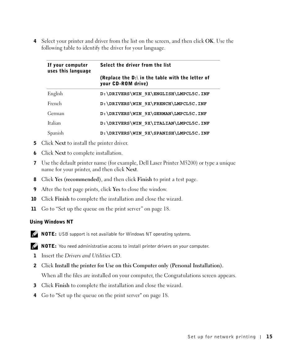 Dell M5200 Medium Workgroup Mono Laser Printer User Manual | Page 15 / 100
