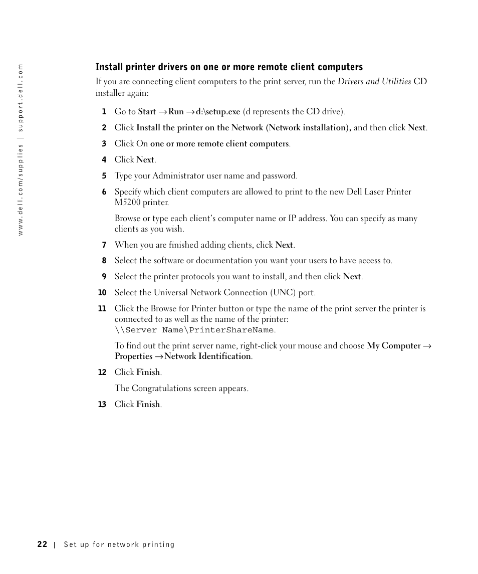 Dell M5200 Medium Workgroup Mono Laser Printer User Manual | Page 22 / 100