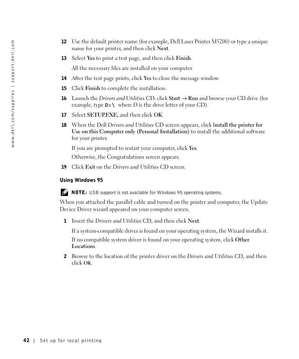 Dell M5200 Medium Workgroup Mono Laser Printer User Manual | Page 42 / 100