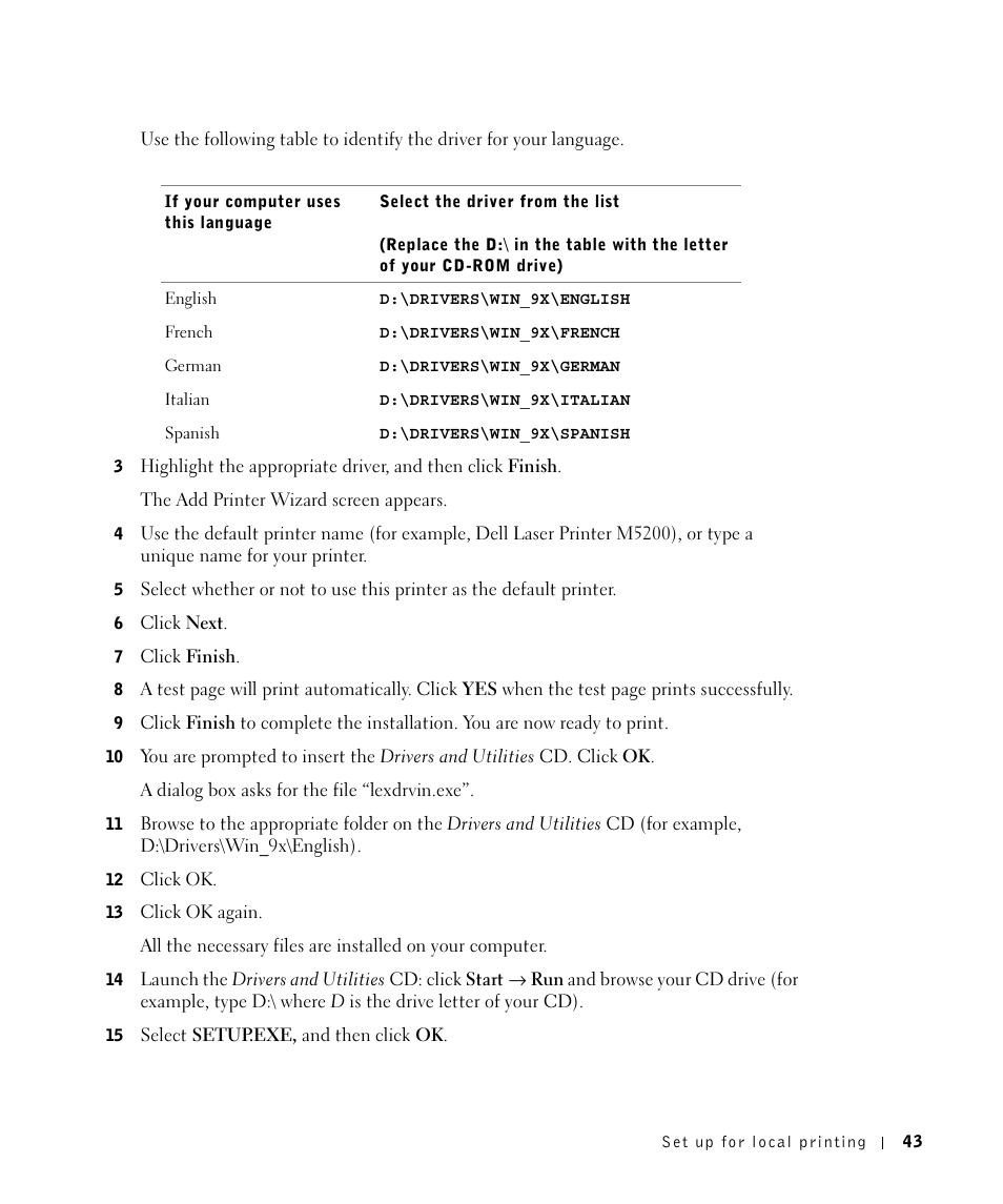 Dell M5200 Medium Workgroup Mono Laser Printer User Manual | Page 43 / 100