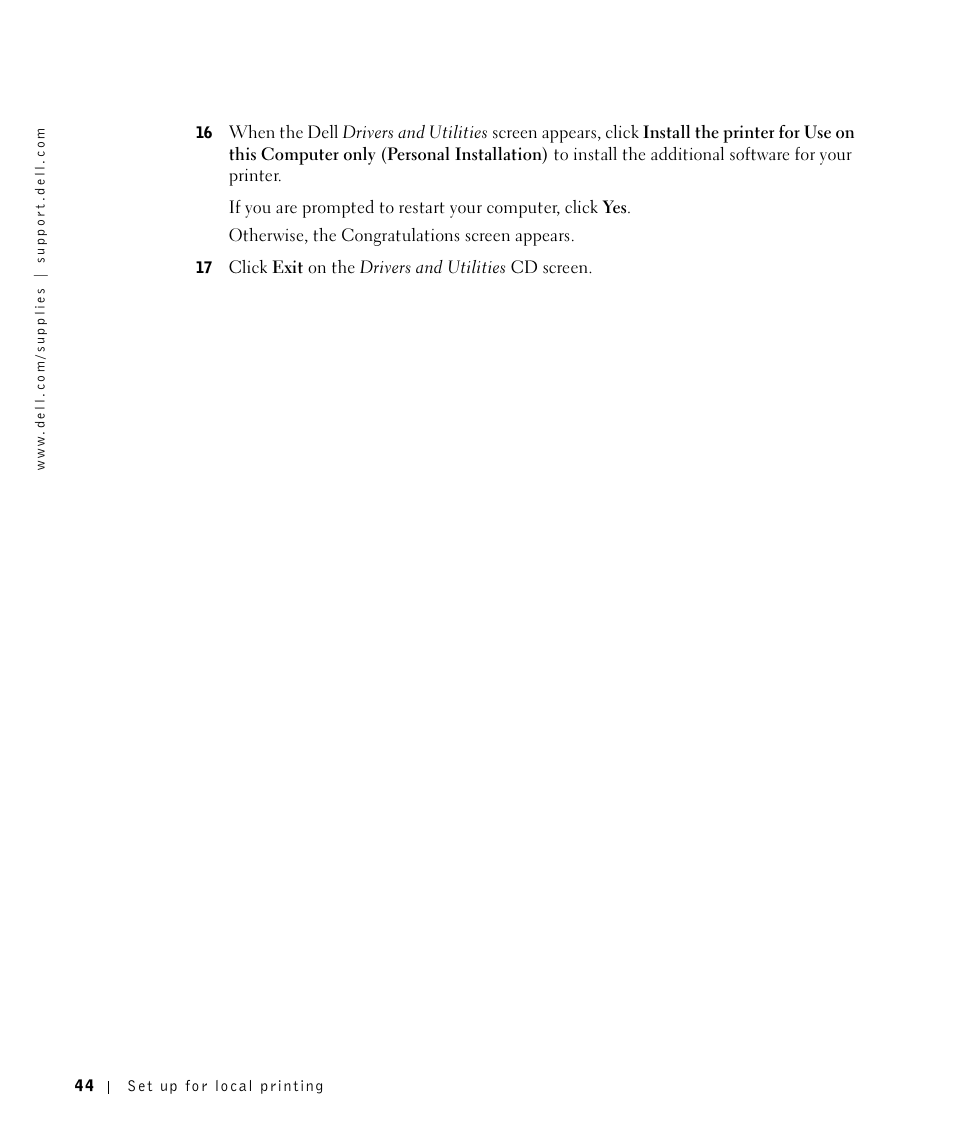 Dell M5200 Medium Workgroup Mono Laser Printer User Manual | Page 44 / 100