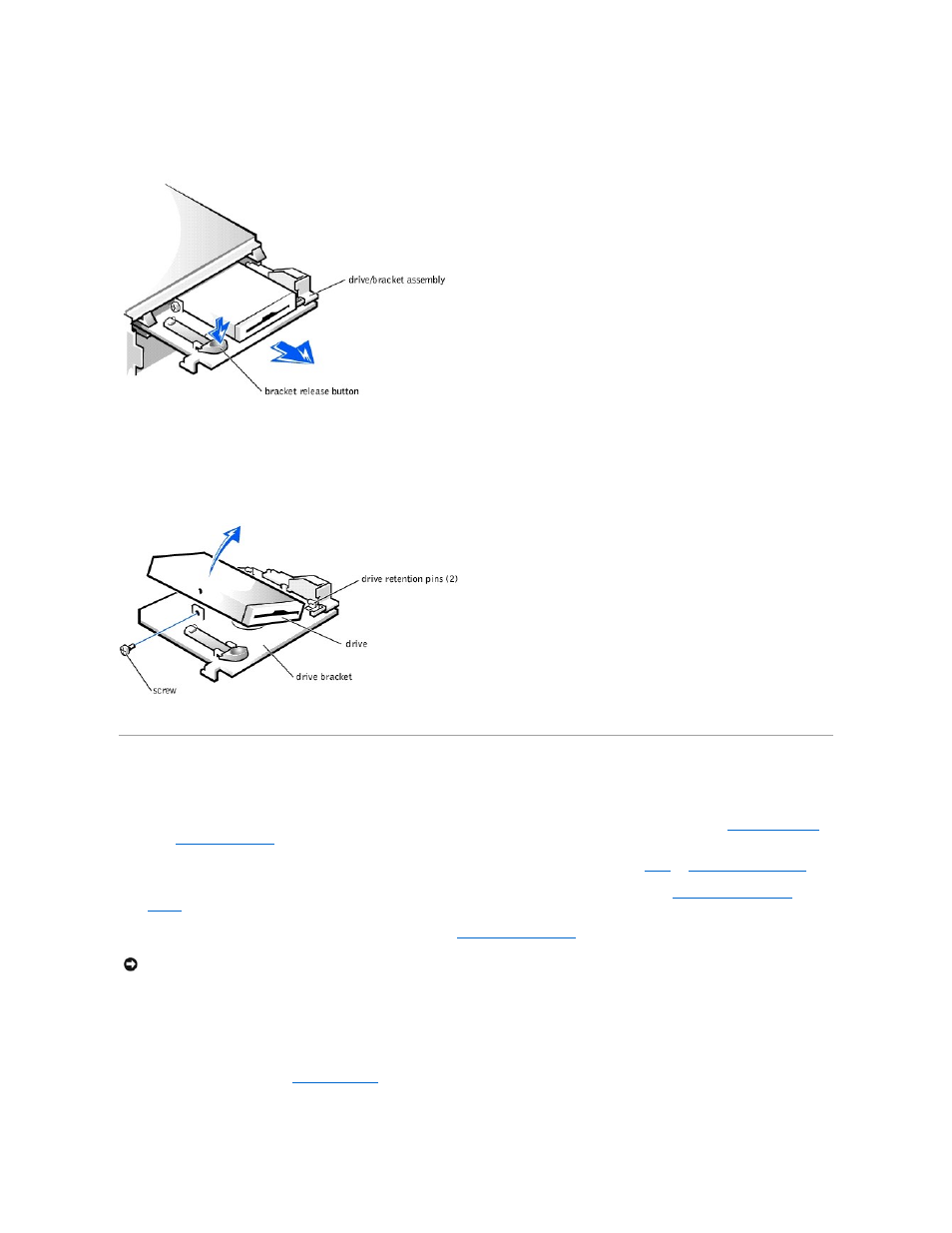 Replacing the floppy drive | Dell OptiPlex GX400 User Manual | Page 12 / 47