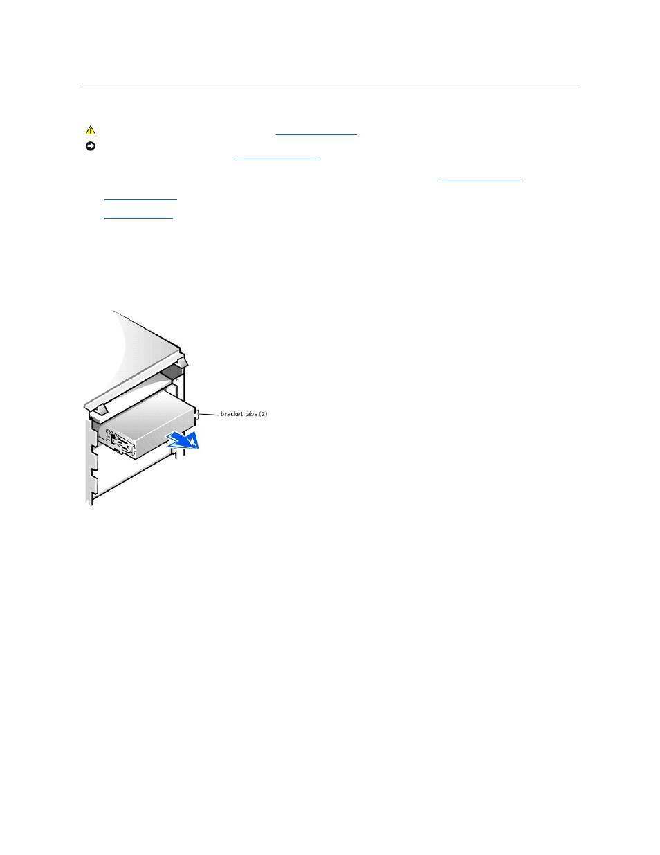 Removing a cd, zip, or other external drive | Dell OptiPlex GX400 User Manual | Page 13 / 47