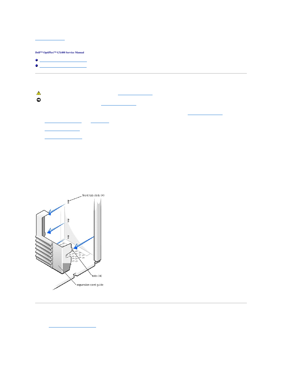 Expansion-card guide | Dell OptiPlex GX400 User Manual | Page 23 / 47