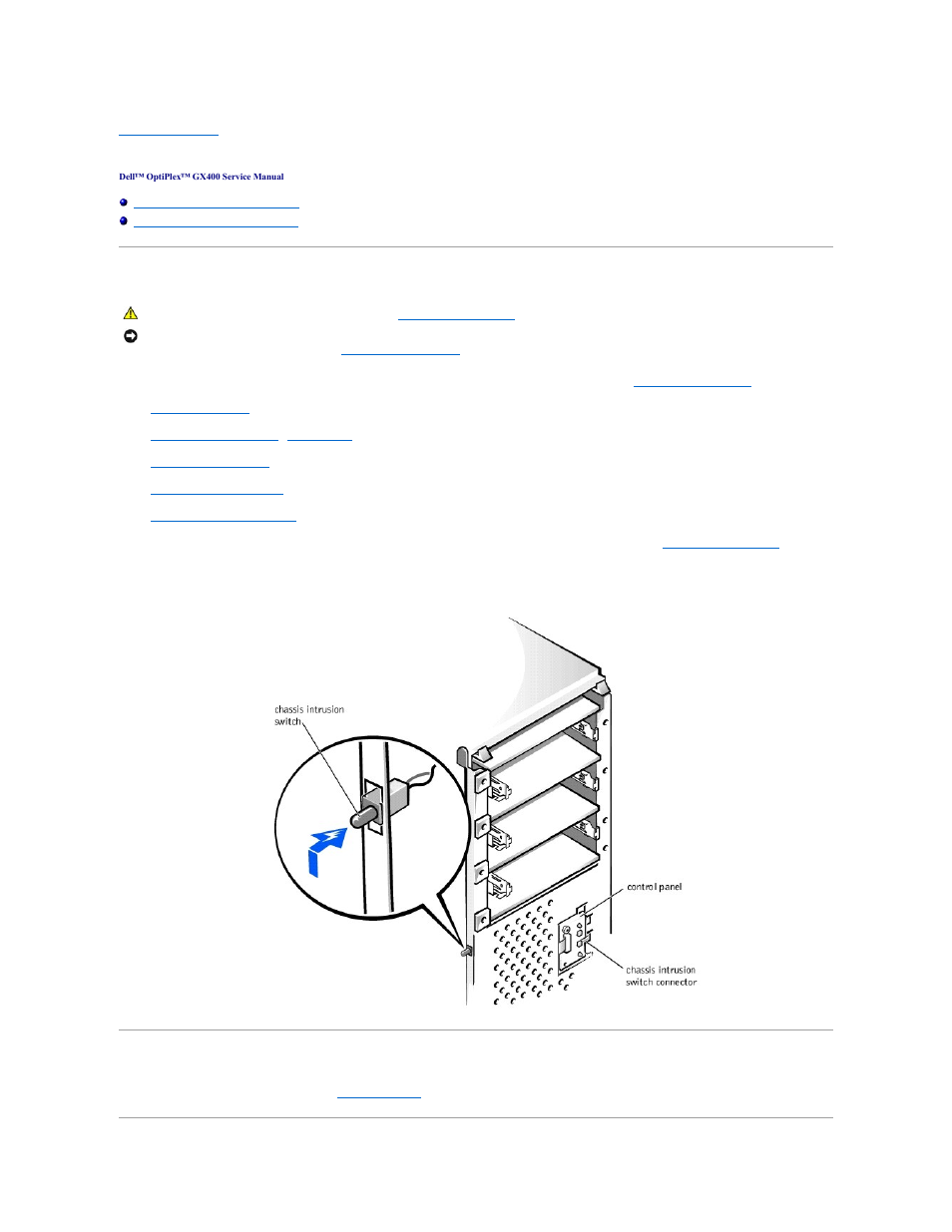 Chassis intrusion switch | Dell OptiPlex GX400 User Manual | Page 5 / 47