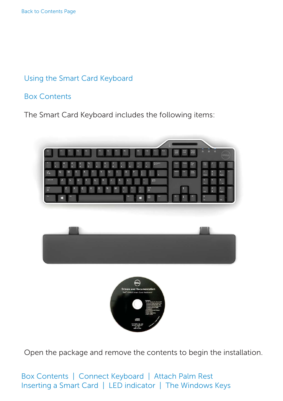 Using the smart card keyboard / box contents, Using the keyboard | Dell Smartcard Keyboard KB813 User Manual | Page 30 / 46