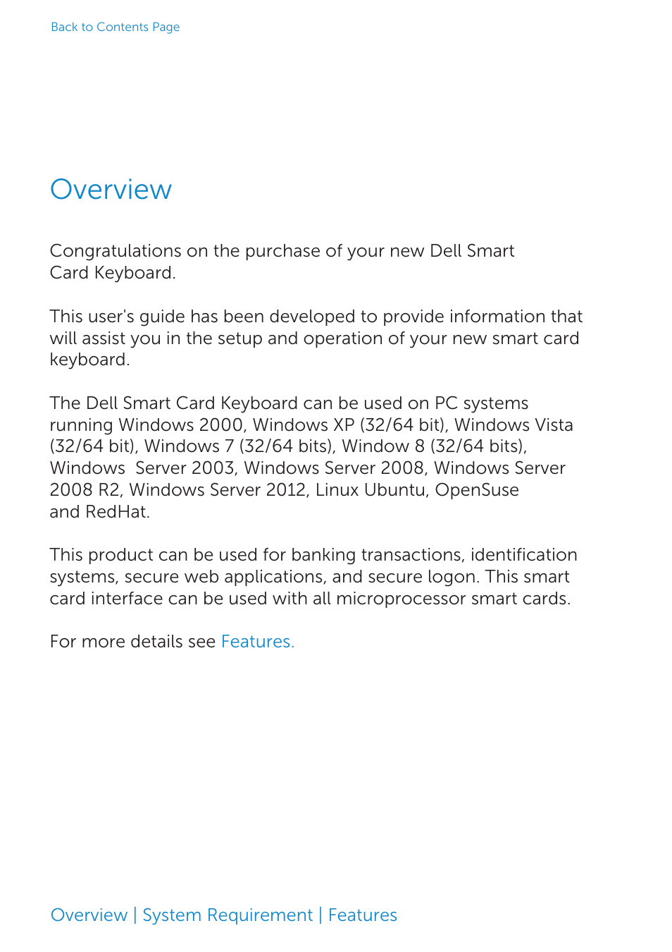 Overview | Dell Smartcard Keyboard KB813 User Manual | Page 4 / 46
