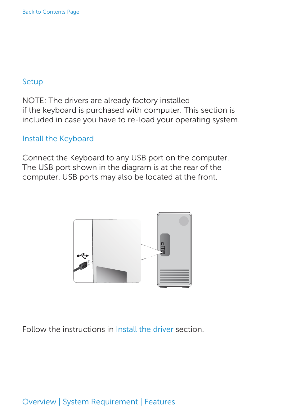 Setup / install the keyboard, Setup | Dell Smartcard Keyboard KB813 User Manual | Page 5 / 46