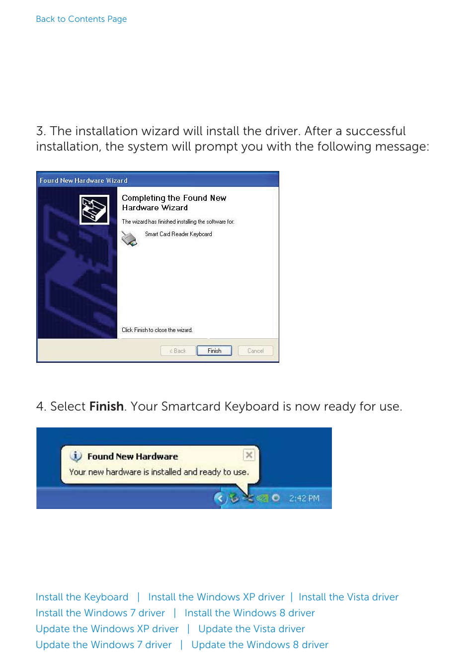 Install the vista driver | Dell Smartcard Keyboard KB813 User Manual | Page 8 / 46