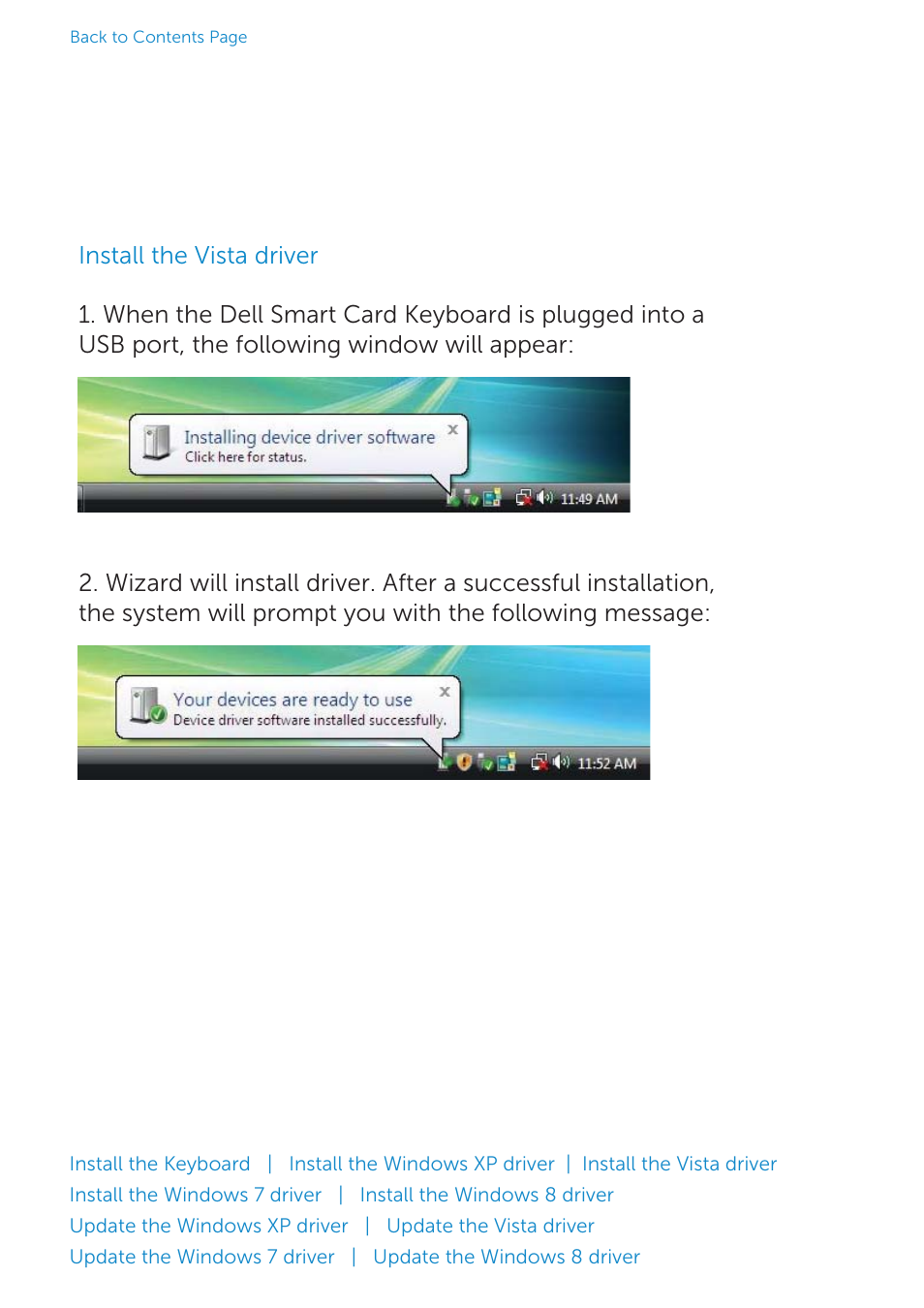 Install the vista driver | Dell Smartcard Keyboard KB813 User Manual | Page 9 / 46