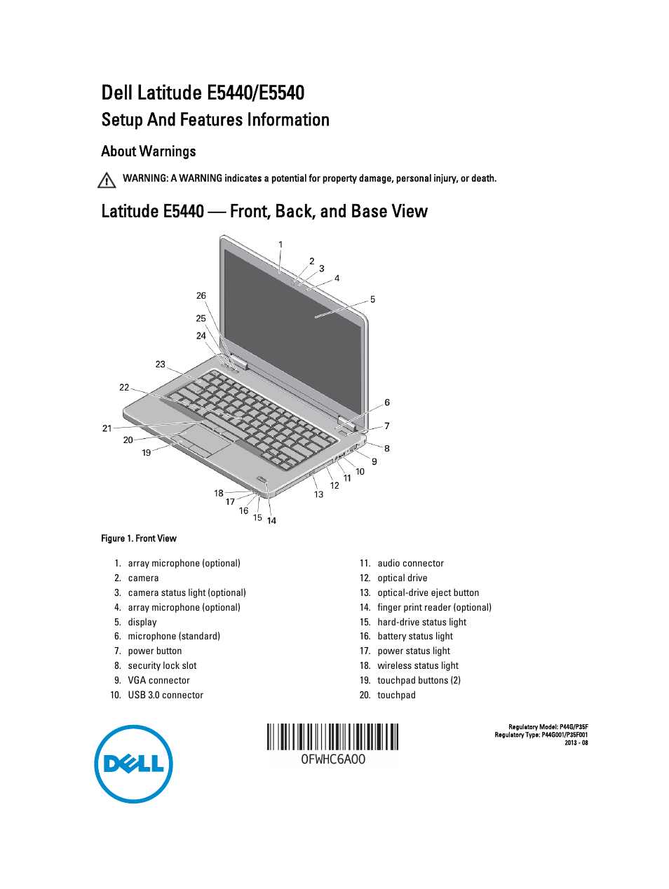 Dell Latitude E5540 (Late 2013) User Manual | 7 pages