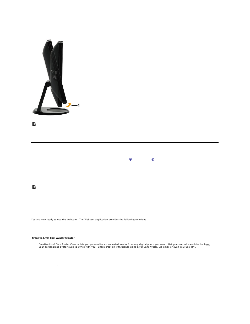 Using the camera, Installing the dell webcam software (microsoft, Windows | Operating systems) | Dell SP2009WFP Monitor User Manual | Page 22 / 34