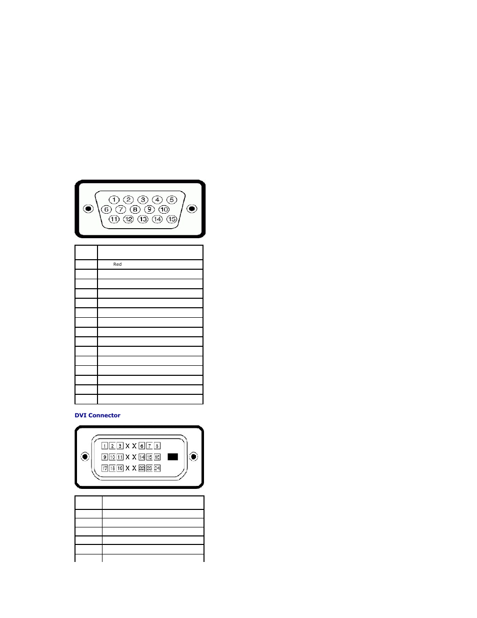 Pin assignments | Dell SP2009WFP Monitor User Manual | Page 7 / 34