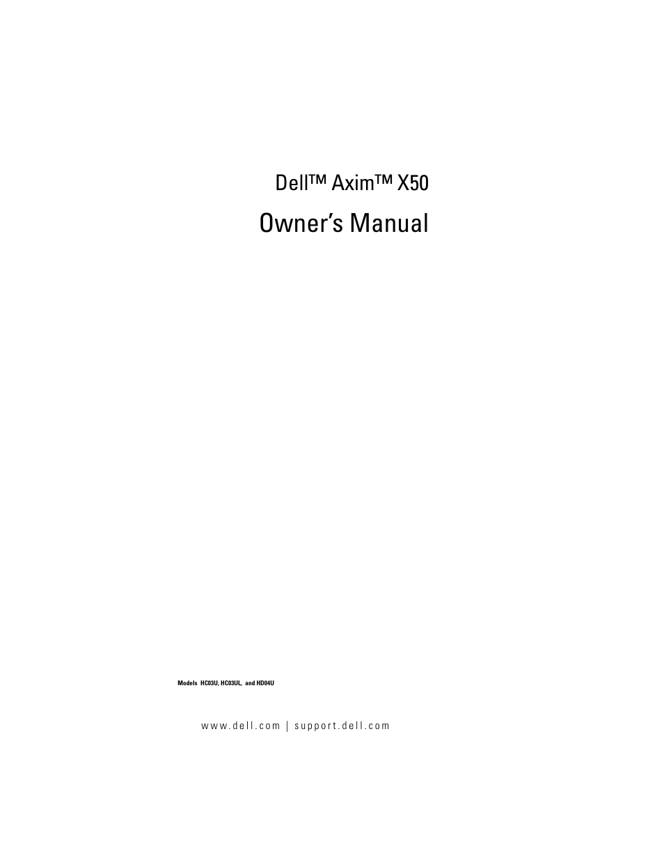 Dell X50 Upgrade User Manual | 170 pages