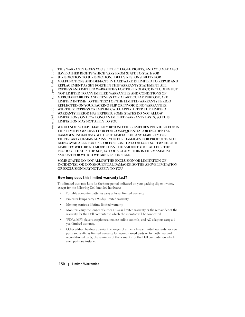 Dell X50 Upgrade User Manual | Page 150 / 170
