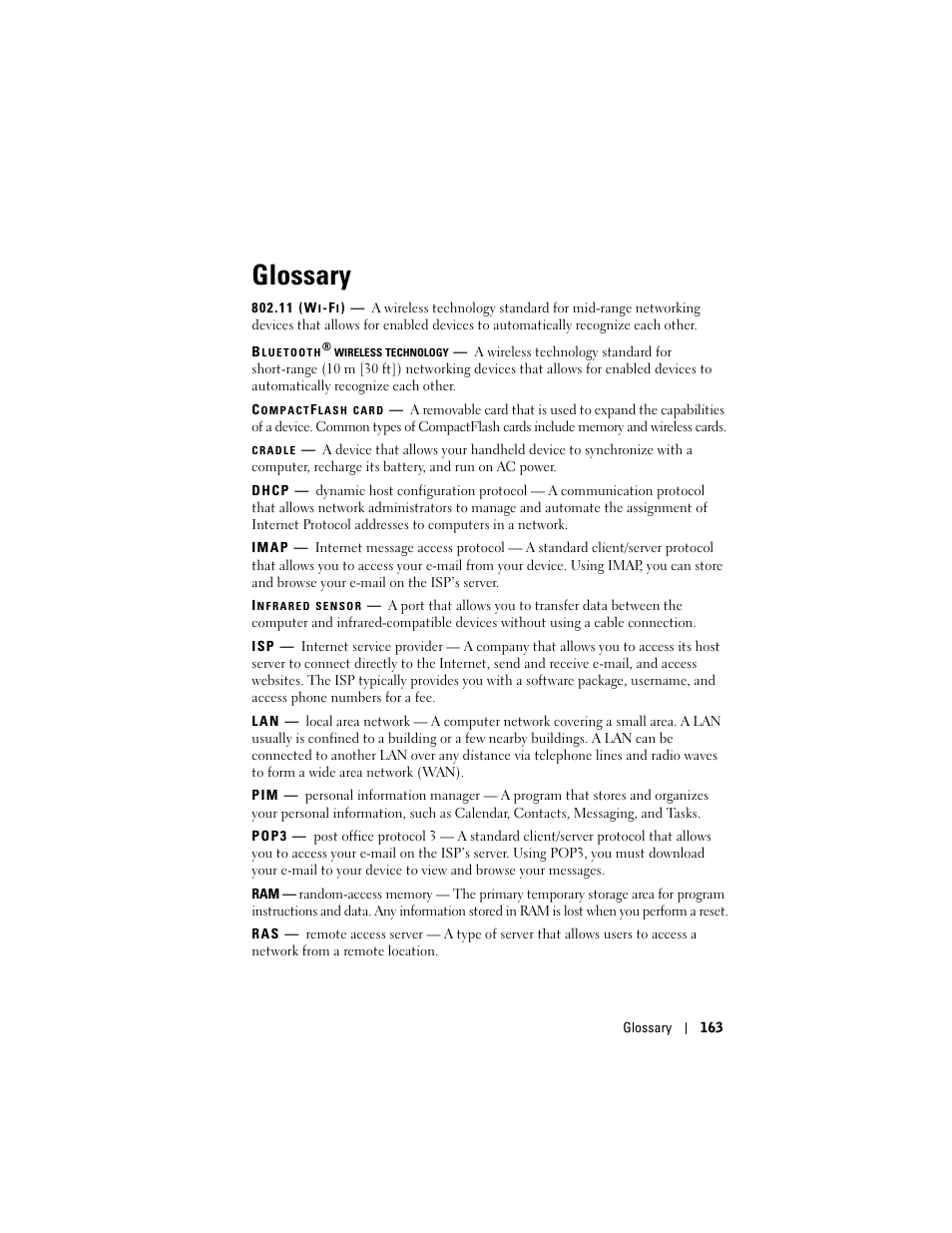 Glossary | Dell X50 Upgrade User Manual | Page 163 / 170