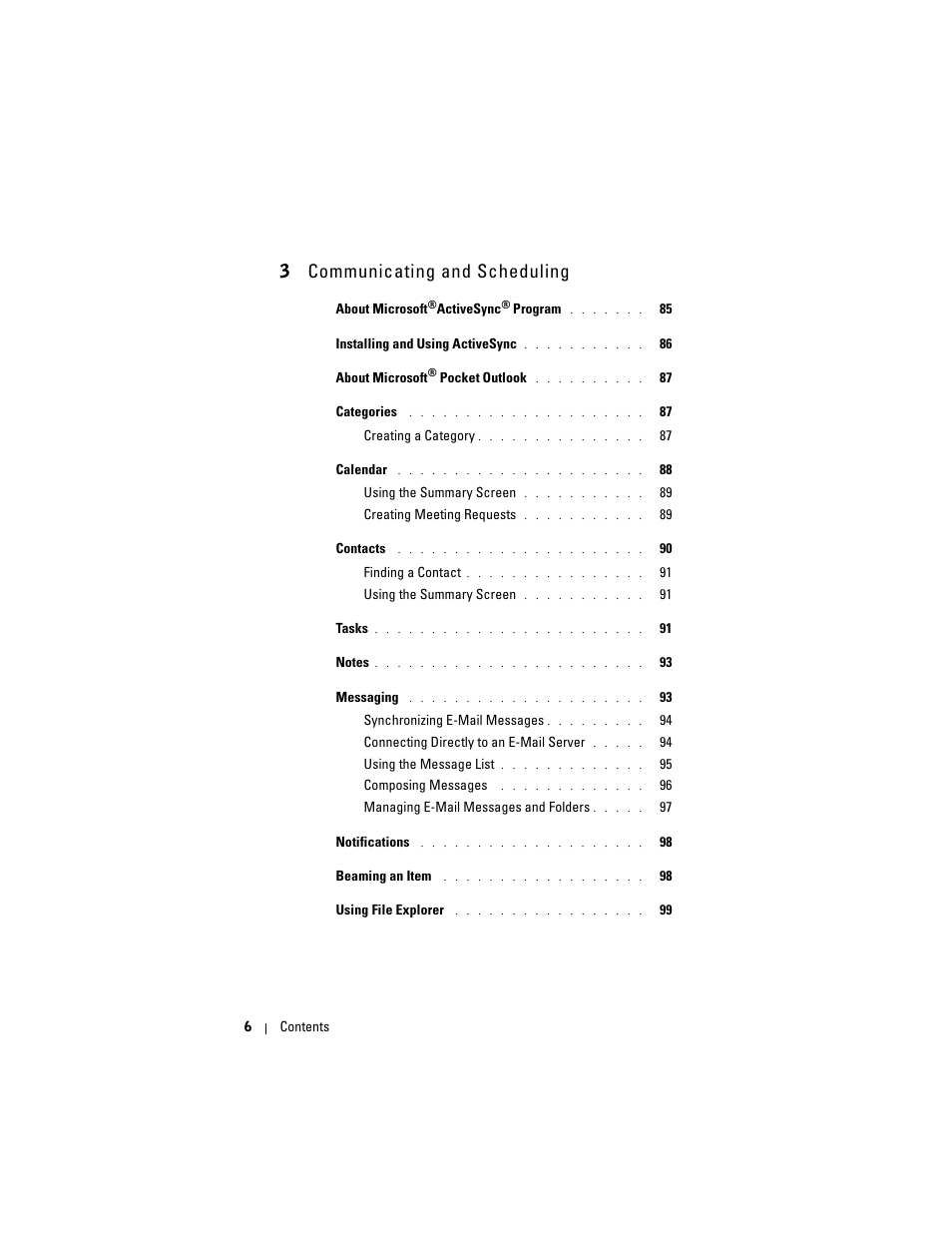3 communicating and scheduling | Dell X50 Upgrade User Manual | Page 6 / 170