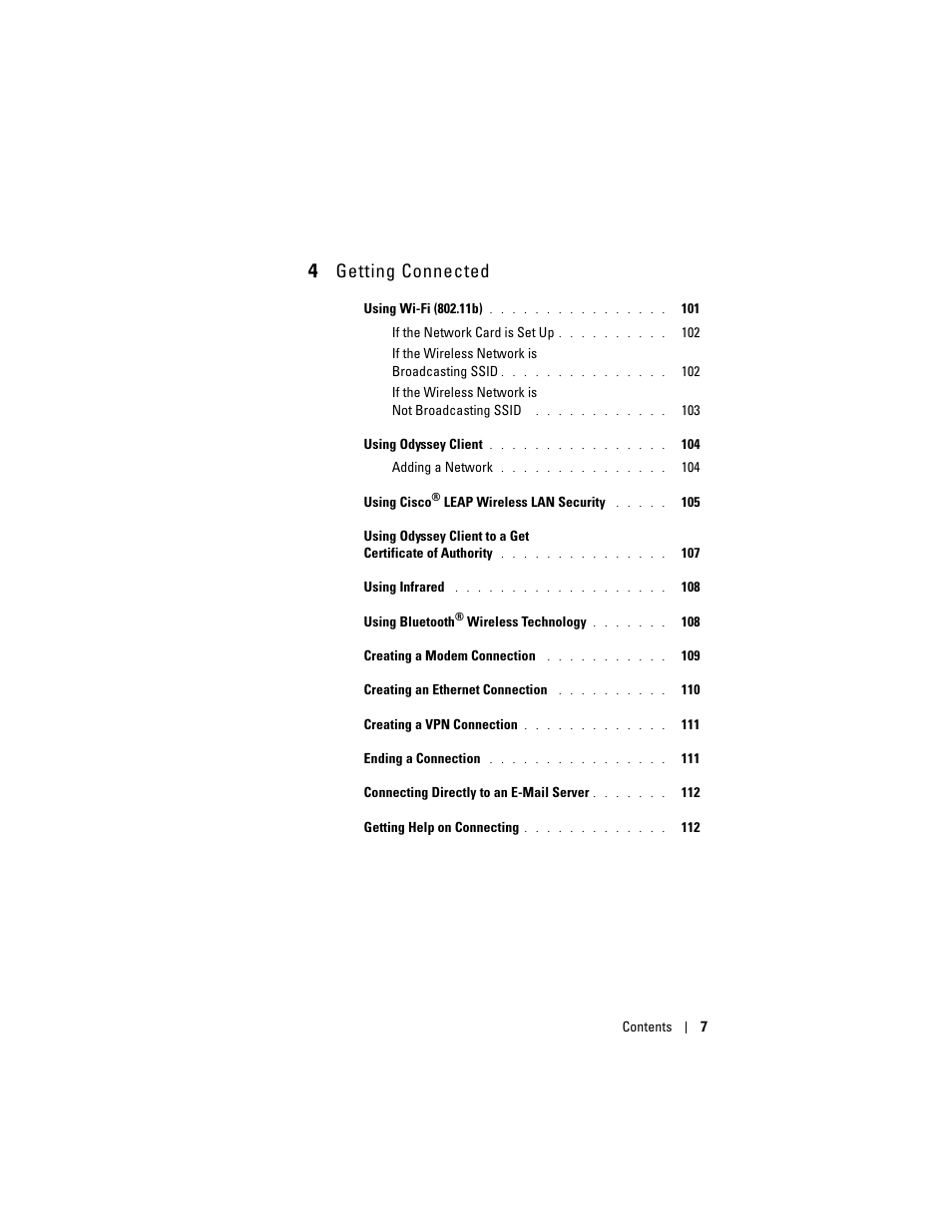 4 getting connected | Dell X50 Upgrade User Manual | Page 7 / 170