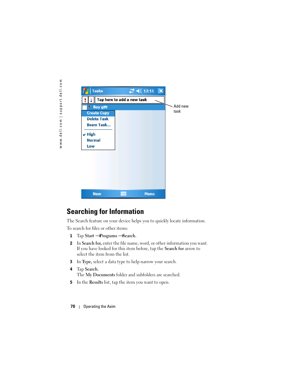 Searching for information | Dell X50 Upgrade User Manual | Page 70 / 170