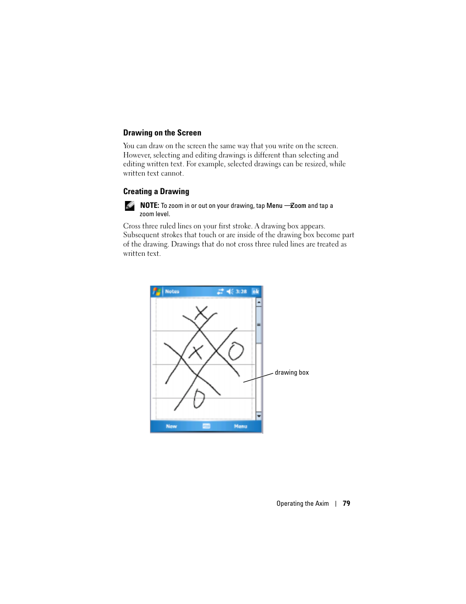 Drawing on the screen, Creating a drawing | Dell X50 Upgrade User Manual | Page 79 / 170
