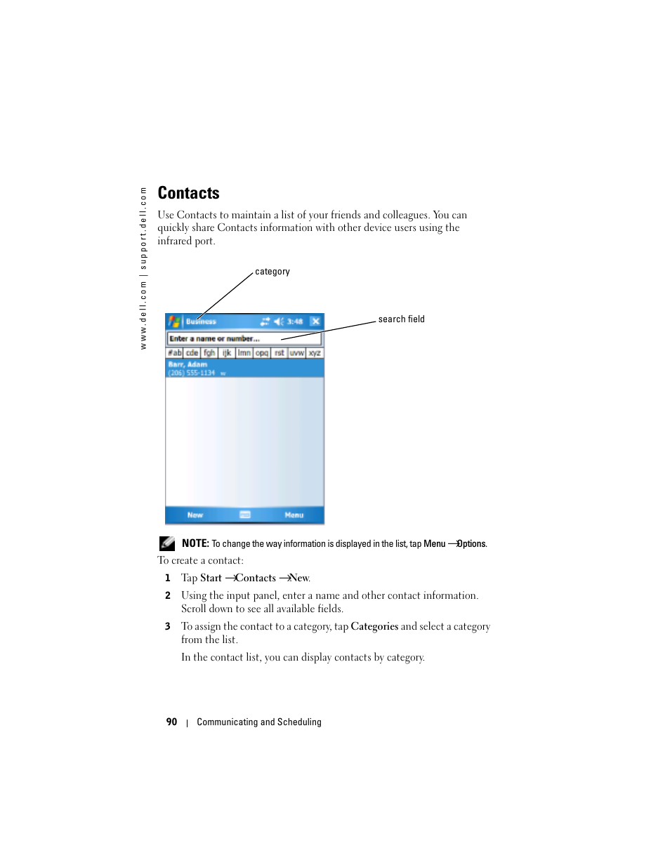 Contacts | Dell X50 Upgrade User Manual | Page 90 / 170