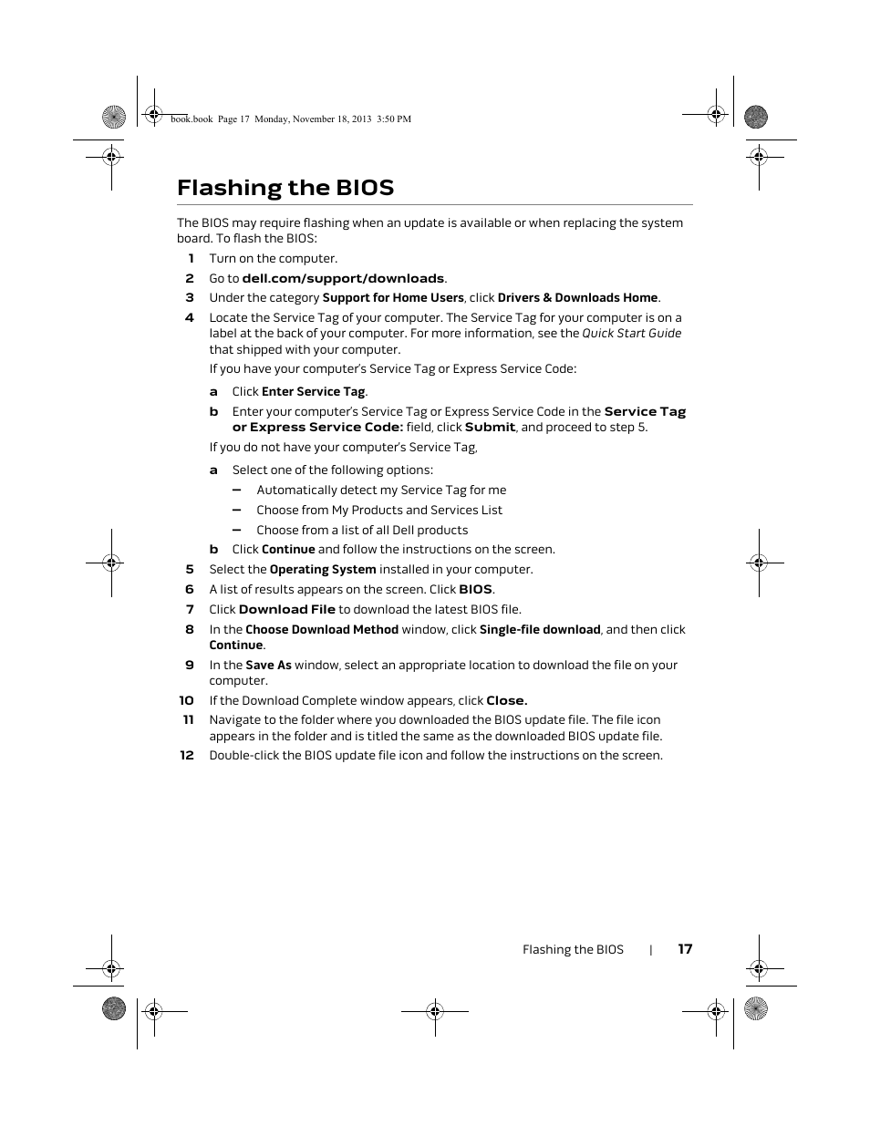 Flashing the bios | Dell Alienware X51 R2 (Early 2013) User Manual | Page 17 / 18