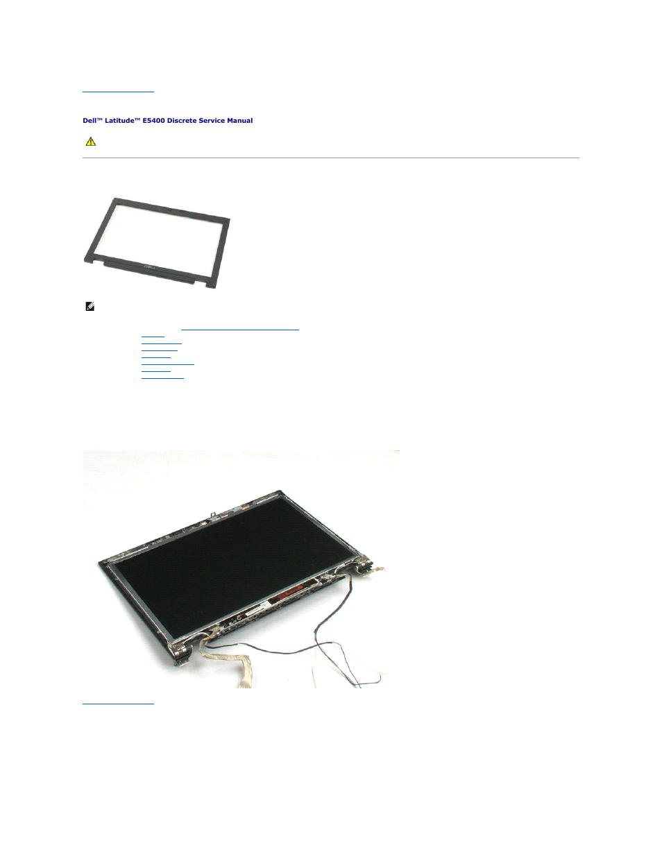 Display bezel, Removing the display bezel | Dell Latitude E5500 User Manual | Page 33 / 42