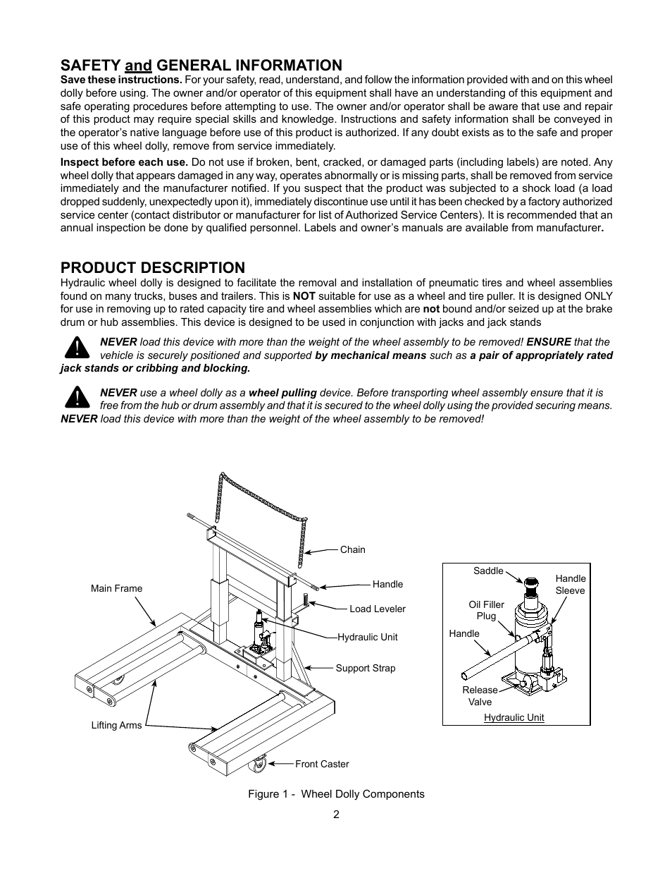 Safety and general information, Product description | BLACKHAWK! BH8075 User Manual | Page 2 / 8