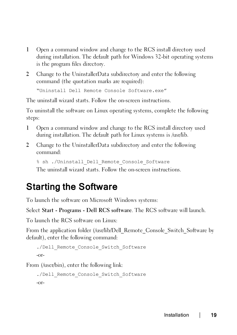 Starting the software | Dell KVM 1082DS User Manual | Page 19 / 114