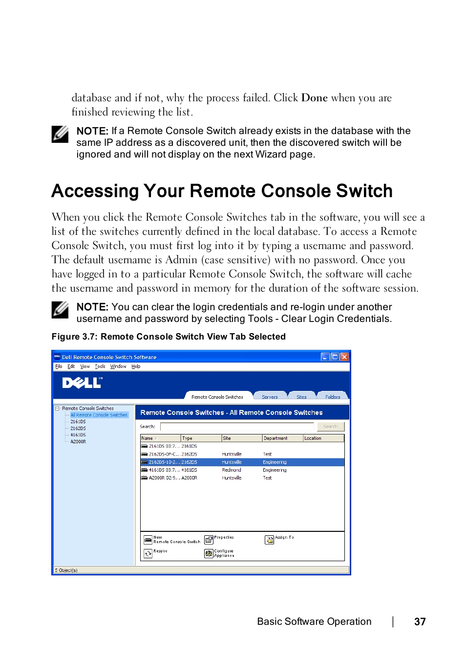 Accessing your remote console switch | Dell KVM 1082DS User Manual | Page 37 / 114