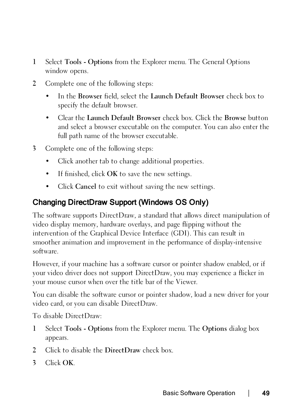 Changing directdraw support (windows os only) | Dell KVM 1082DS User Manual | Page 49 / 114