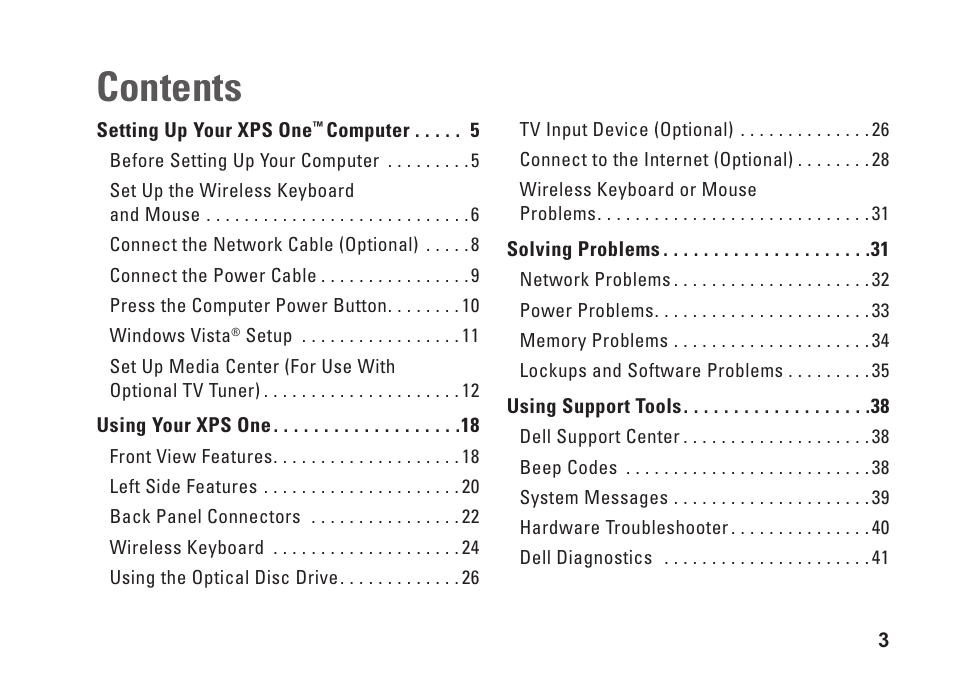 Dell XPS One 24 (Late 2008) User Manual | Page 5 / 80