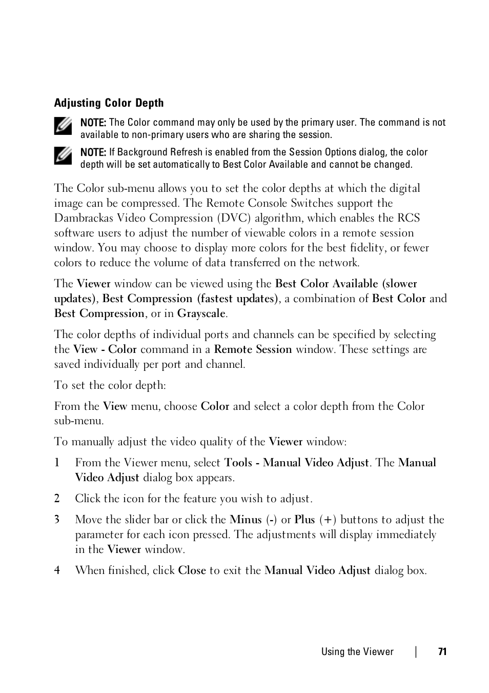 Dell KVM 1081AD/ KVM 2161AD User Manual | Page 71 / 112