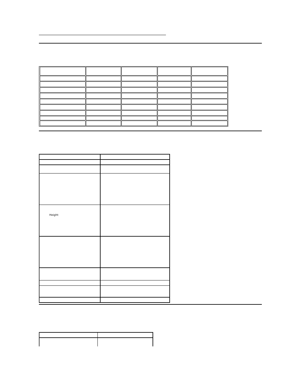 Preset display modes, Physical characteristics, Environmental characteristics | Dell E1912H Monitor User Manual | Page 7 / 32