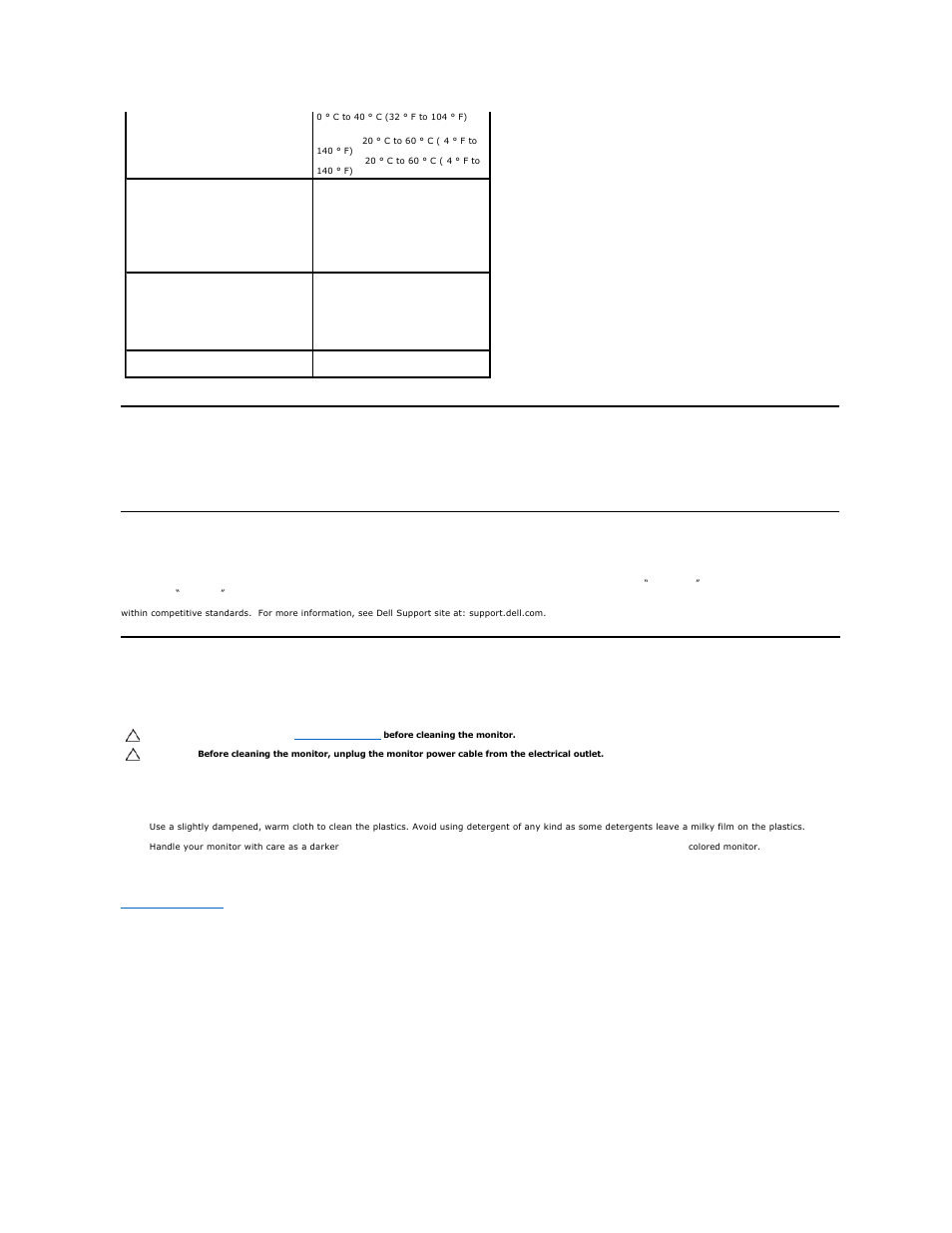 Plug and play capability, Lcd monitor quality & pixel policy, Maintenance guidelines | Caring for your monitor | Dell E1912H Monitor User Manual | Page 8 / 32