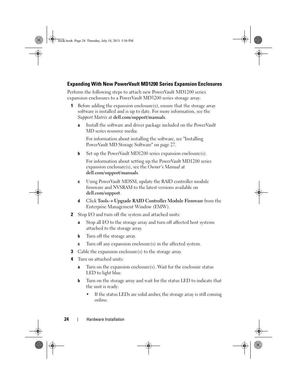 Expanding with new powervault md1200, Series expansion enclosures | Dell PowerVault MD3200 User Manual | Page 24 / 74