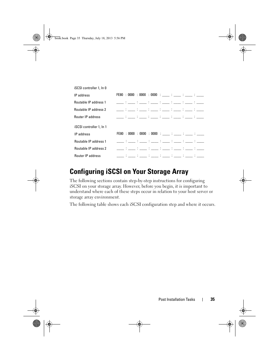 Configuring iscsi on your storage array | Dell PowerVault MD3200 User Manual | Page 35 / 74