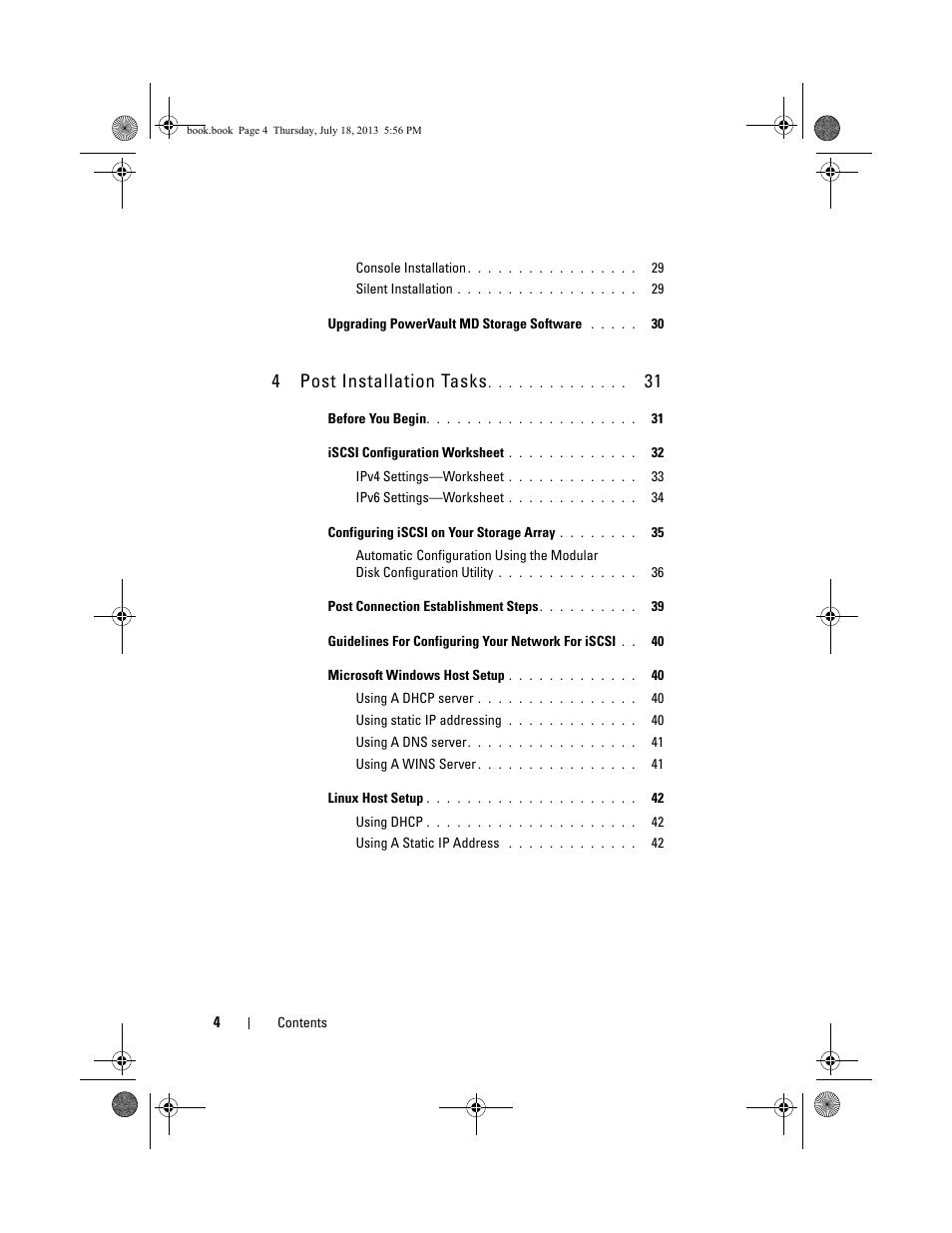 4 post installation tasks | Dell PowerVault MD3200 User Manual | Page 4 / 74