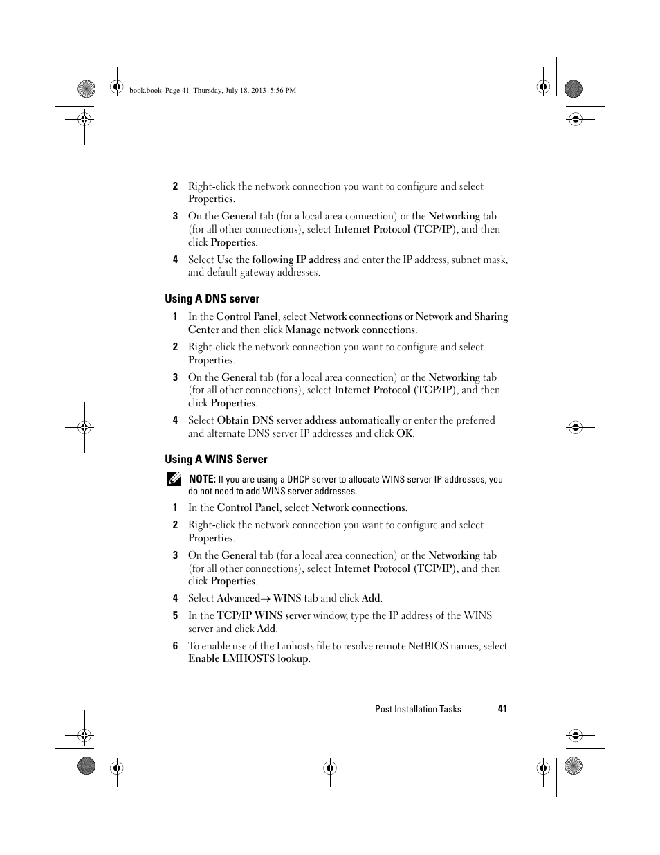 Using a dns server, Using a wins server | Dell PowerVault MD3200 User Manual | Page 41 / 74