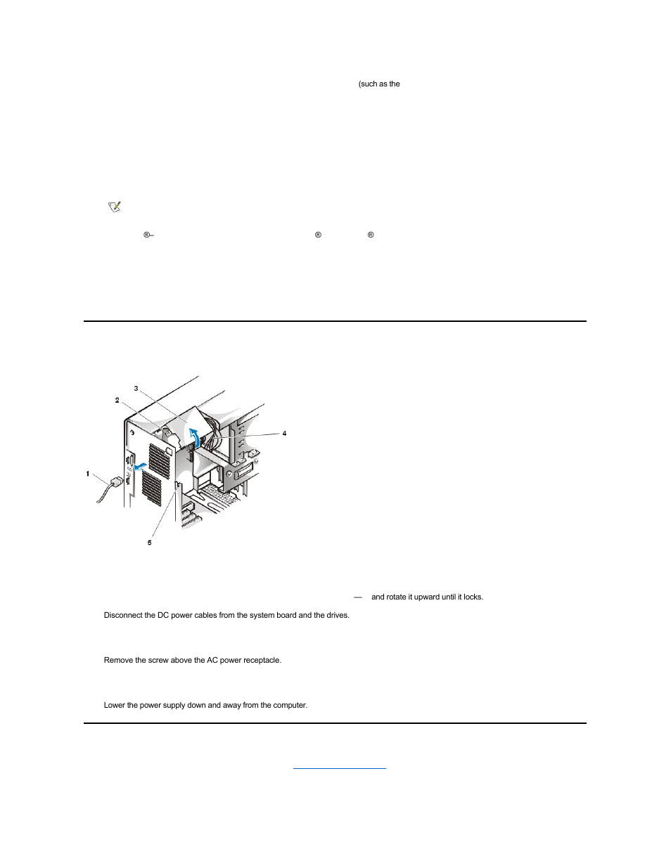 System power supply, Expansion-card cage | Dell OptiPlex GX100 User Manual | Page 30 / 59