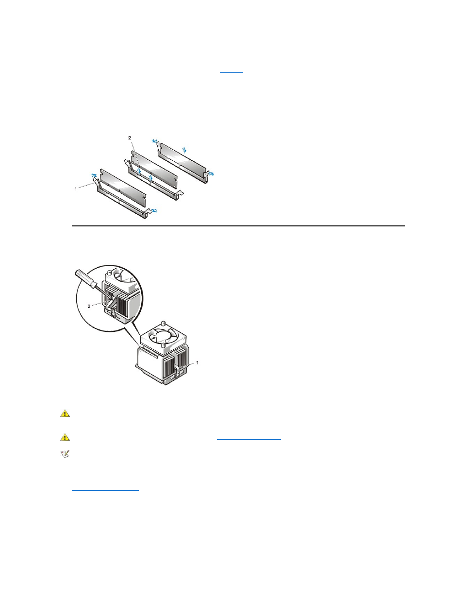 Microprocessor/heat sink assembly | Dell OptiPlex GX100 User Manual | Page 36 / 59