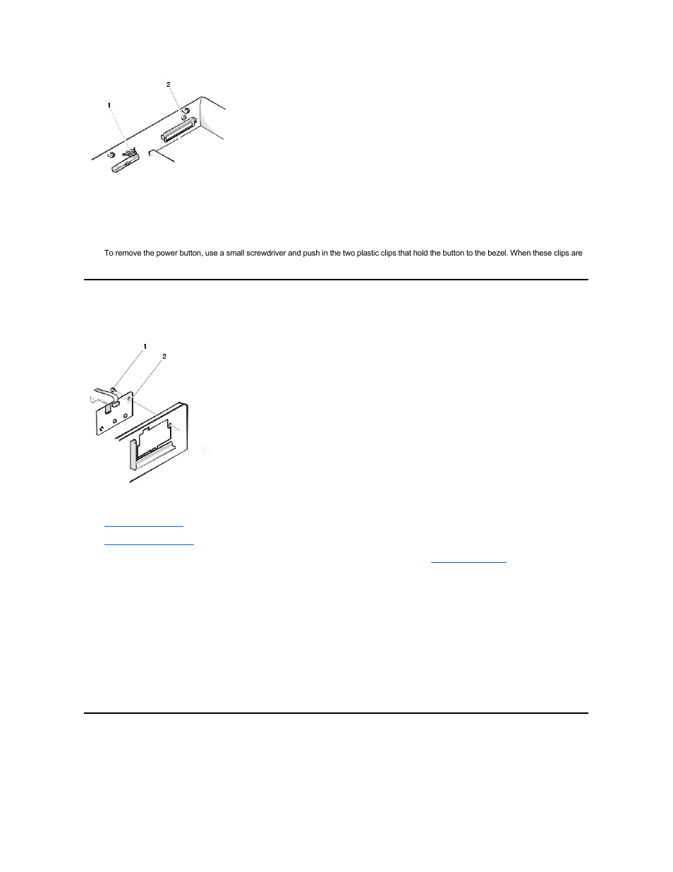 Control panel, Chassis intrusion switch | Dell OptiPlex GX100 User Manual | Page 44 / 59