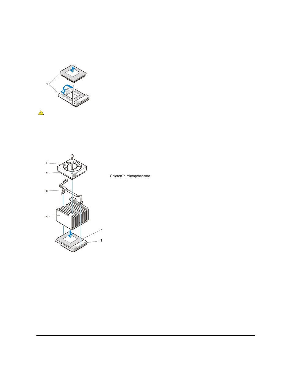 1 corner of the microprocessor socket (see, Figure 29, Install the microprocessor chip in the socket (see | Dell OptiPlex GX100 User Manual | Page 57 / 59